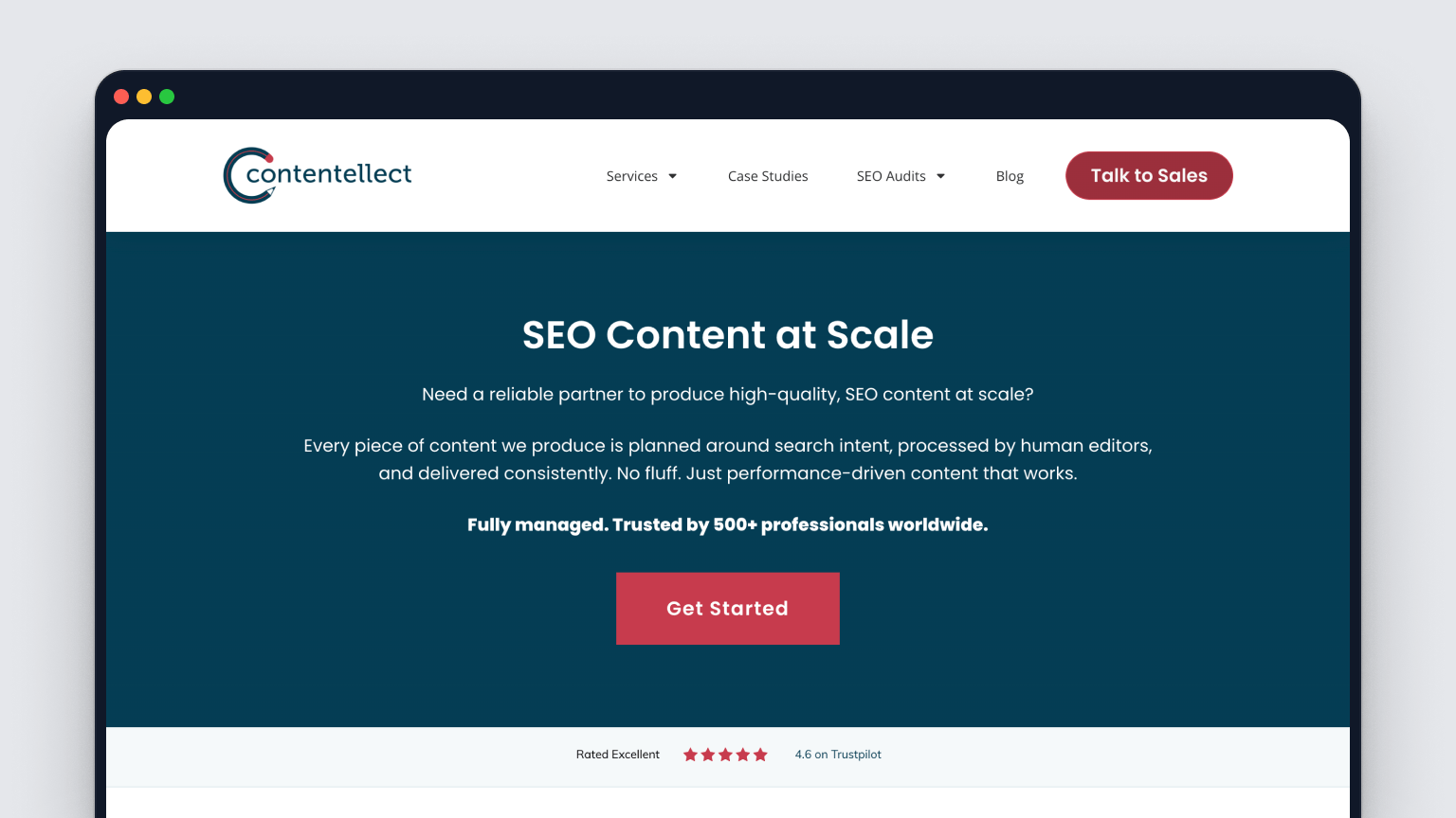 Contentellect homepage