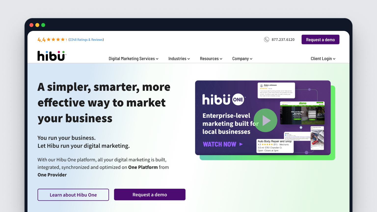Hibu homepage