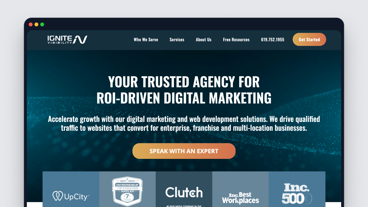 Ignite Visibility homepage