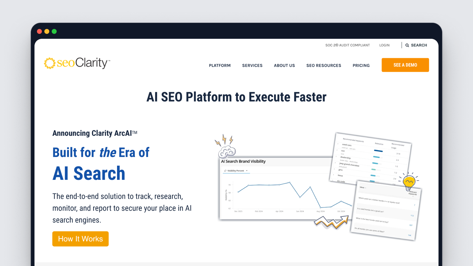 SEO Clarity homepage