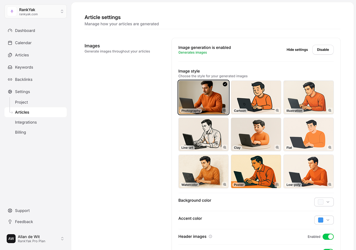 On-brand images and infographics