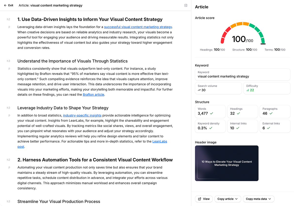 Strategic internal and external linking