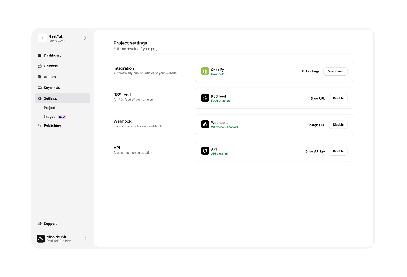 Easy website integrations